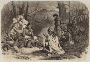Noord-Amerikaanse Indianen houden Raad over het Lot van een Witte Gevangene door Felix Octavius Carr Darley